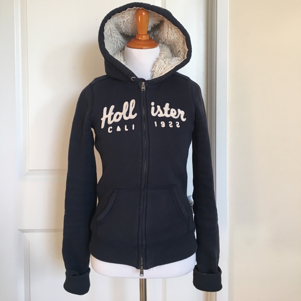 Hollister Sherpa Lined Zip Up Jacket
